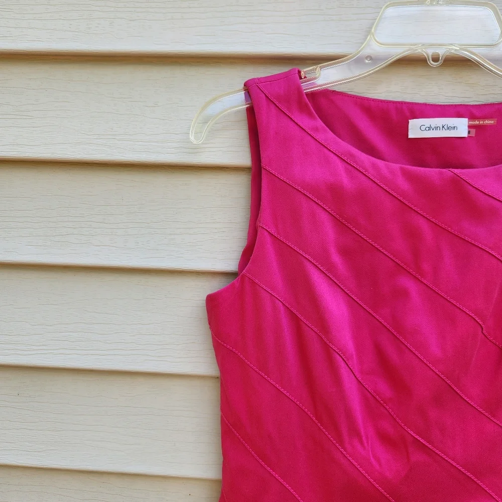 Calvin Klein Pink Pleated Swing  Dress - Picture 3 of 9